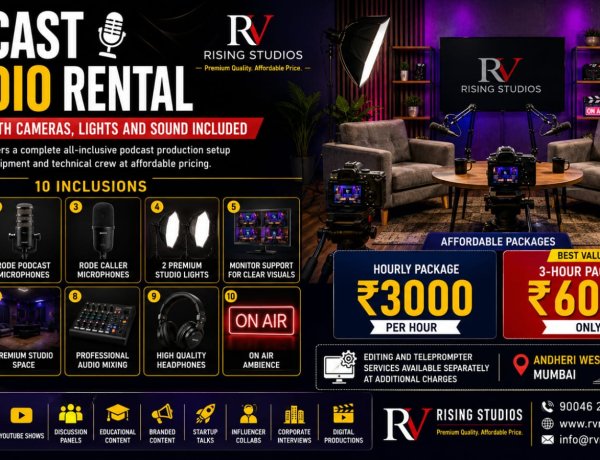 Affordable Video Podcast Studio in Mumbai with 3 Sony Cameras