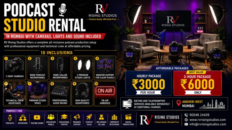 Affordable Video Podcast Studio in Mumbai with 3 Sony Cameras
