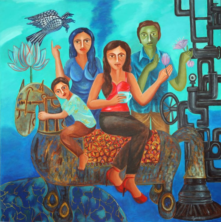 In-Between the Dialogue: Spasht–Aspasht by the Artists. Gallery ArtCradle presents a two-person exhibition by mother-daughter artists Jyoti Singh and Shreya Singh, curated by Asmita Grover